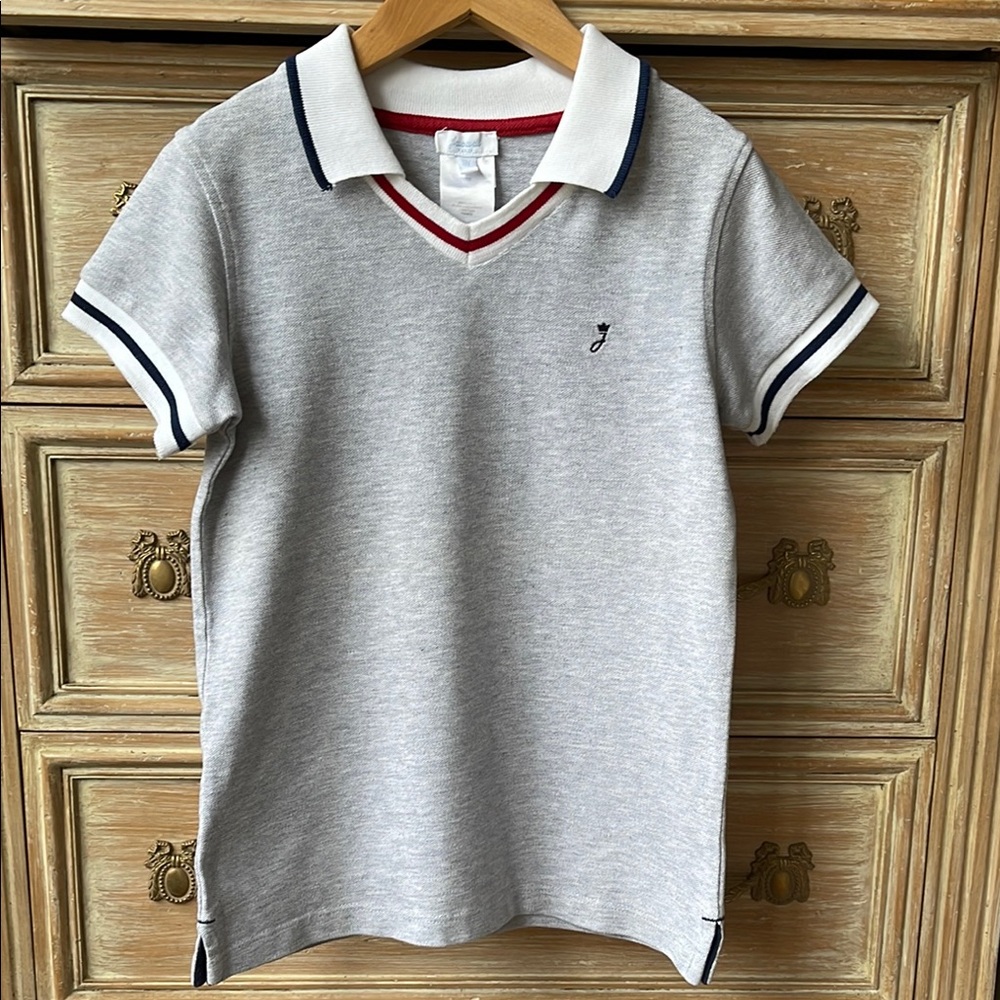 Jacadi Gray and White Polo Shirt with Classic Design - Picture 3 of 12